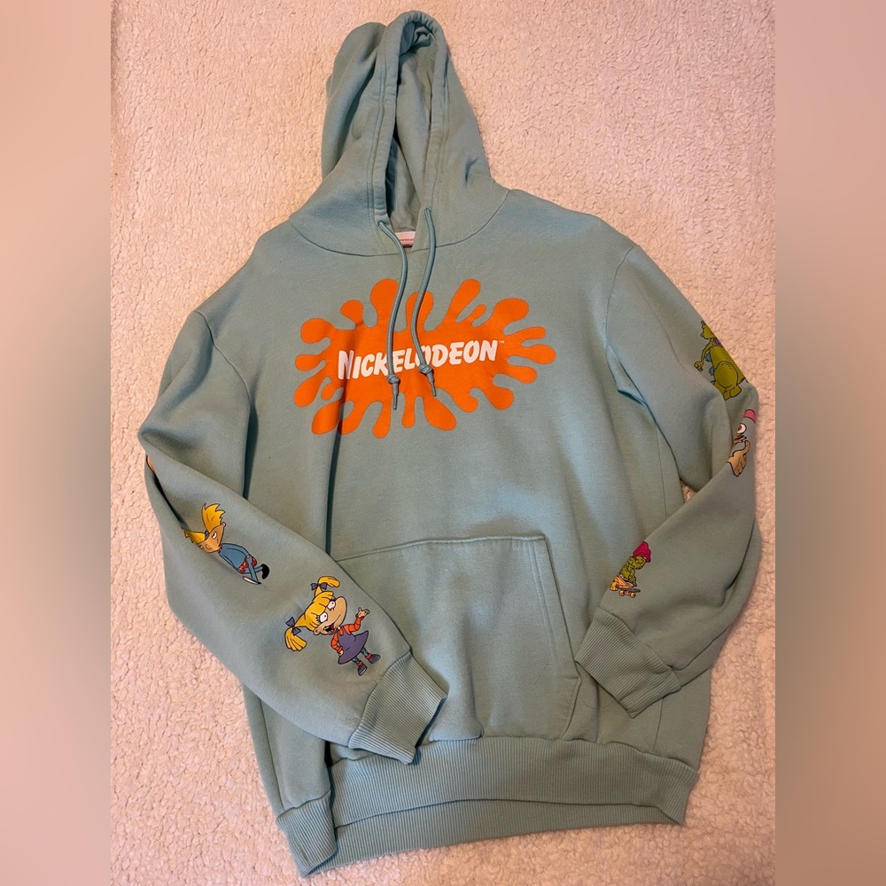 Nickelodeon Men's Teal Hoodie